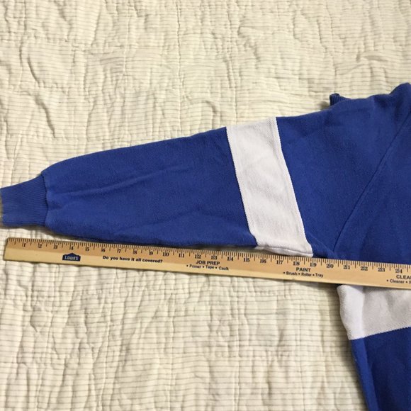 Vintage Jos. A. Bank Pebble Cloth Blue w/ White Stripe Crew Sweatshirt Size XL - Picture 5 of 6